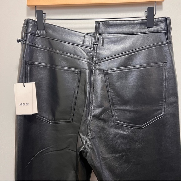 Agolde Criss Cross Recycled Leather Straight in Detox Size 29 - Picture 8 of 15
